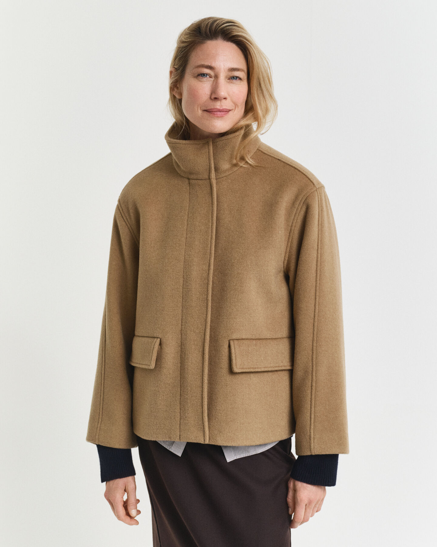 Short Wool Zip Jacket