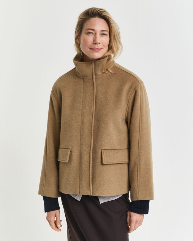 Short Wool Zip Jacket