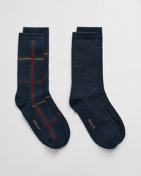 2-Pack Checked & Dotted Socks Gift Box