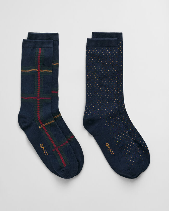 2-Pack Checked & Dotted Socks Gift Box