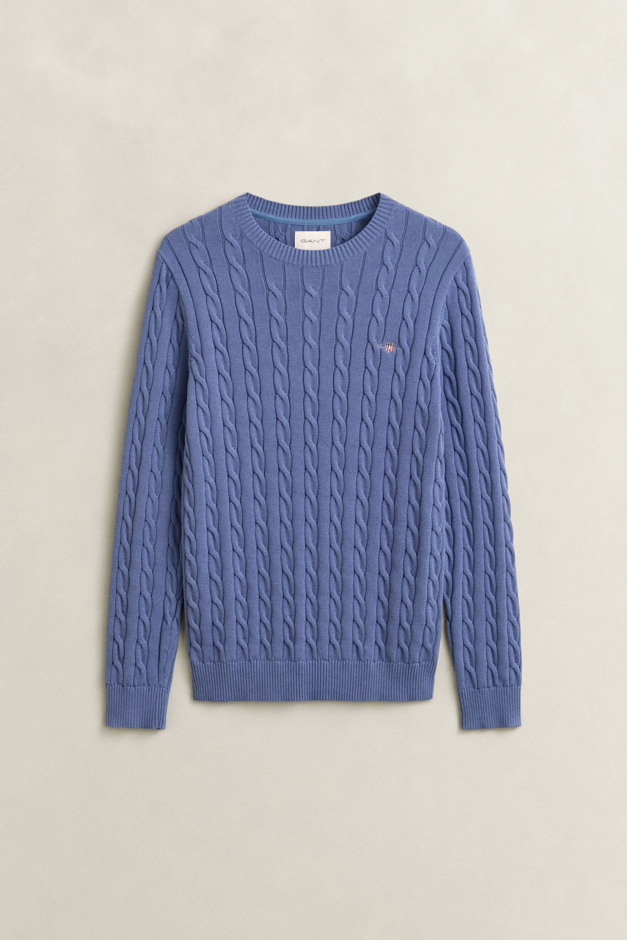 Cotton Cable Knit Crew Neck Sweater