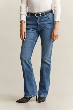 Slim Flared Stretch Jeans — MID BLUE BROKEN IN 5