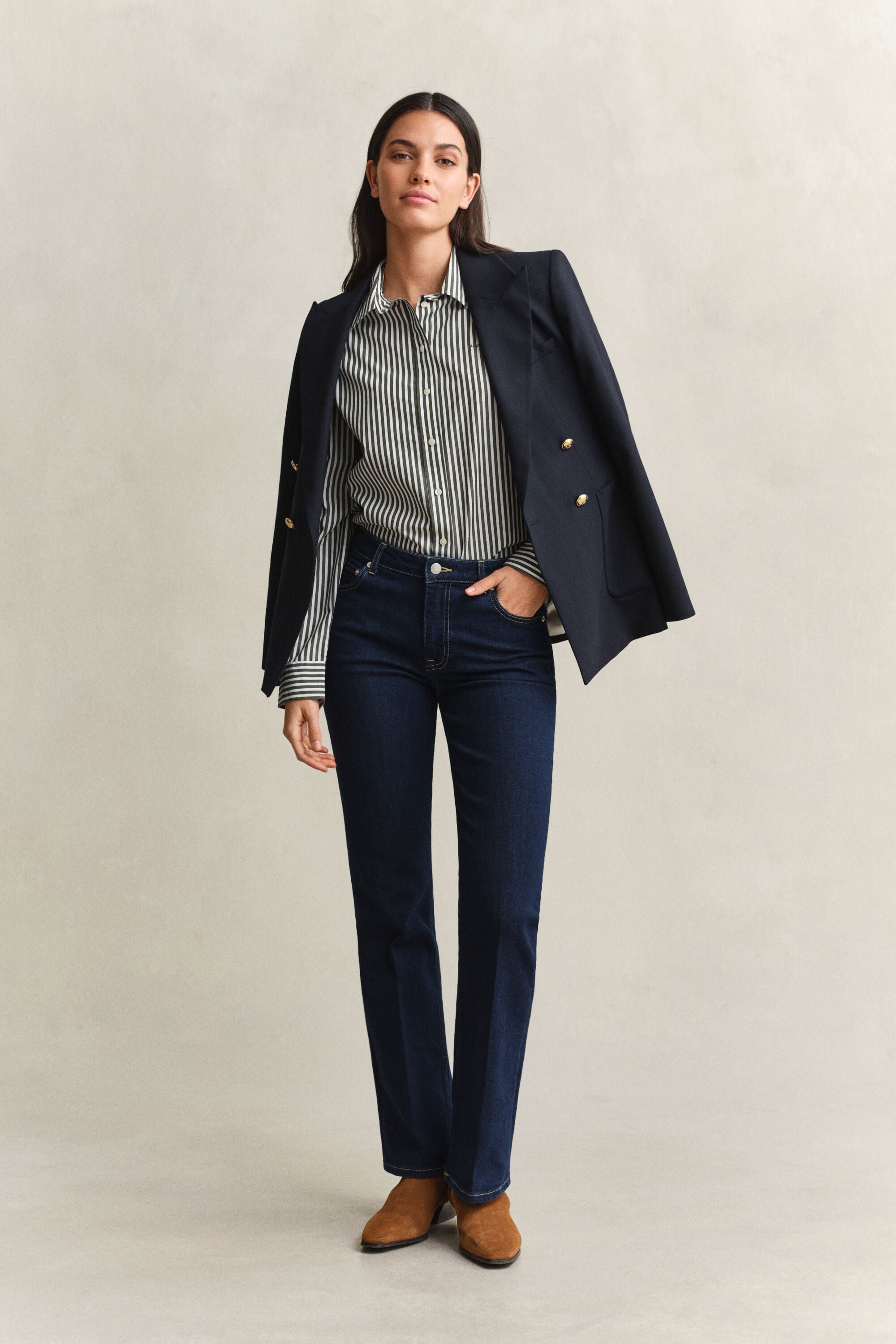 Regular Fit Striped Classic Poplin Shirt