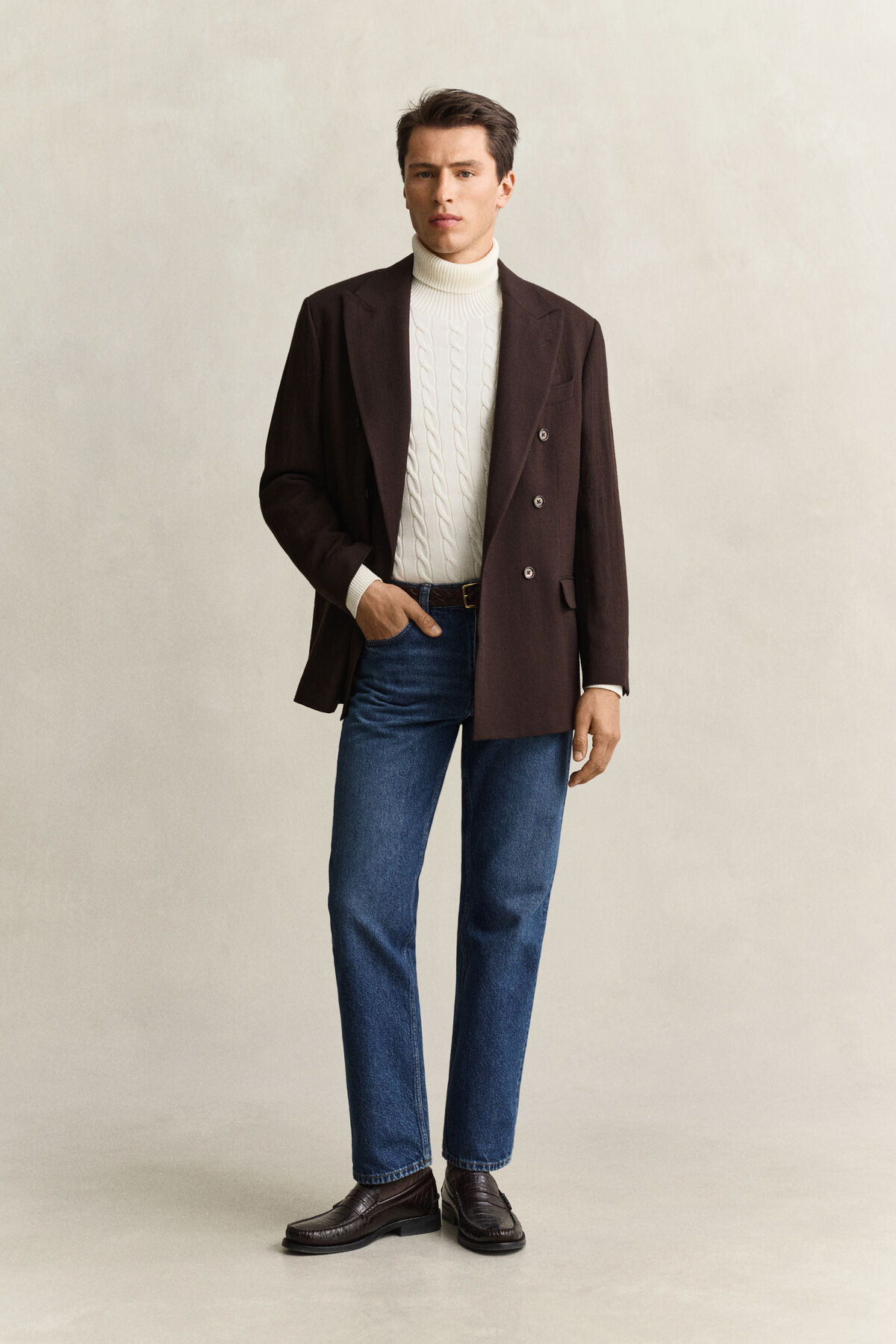 Wool Suit Jacket — SHADOW BROWN
