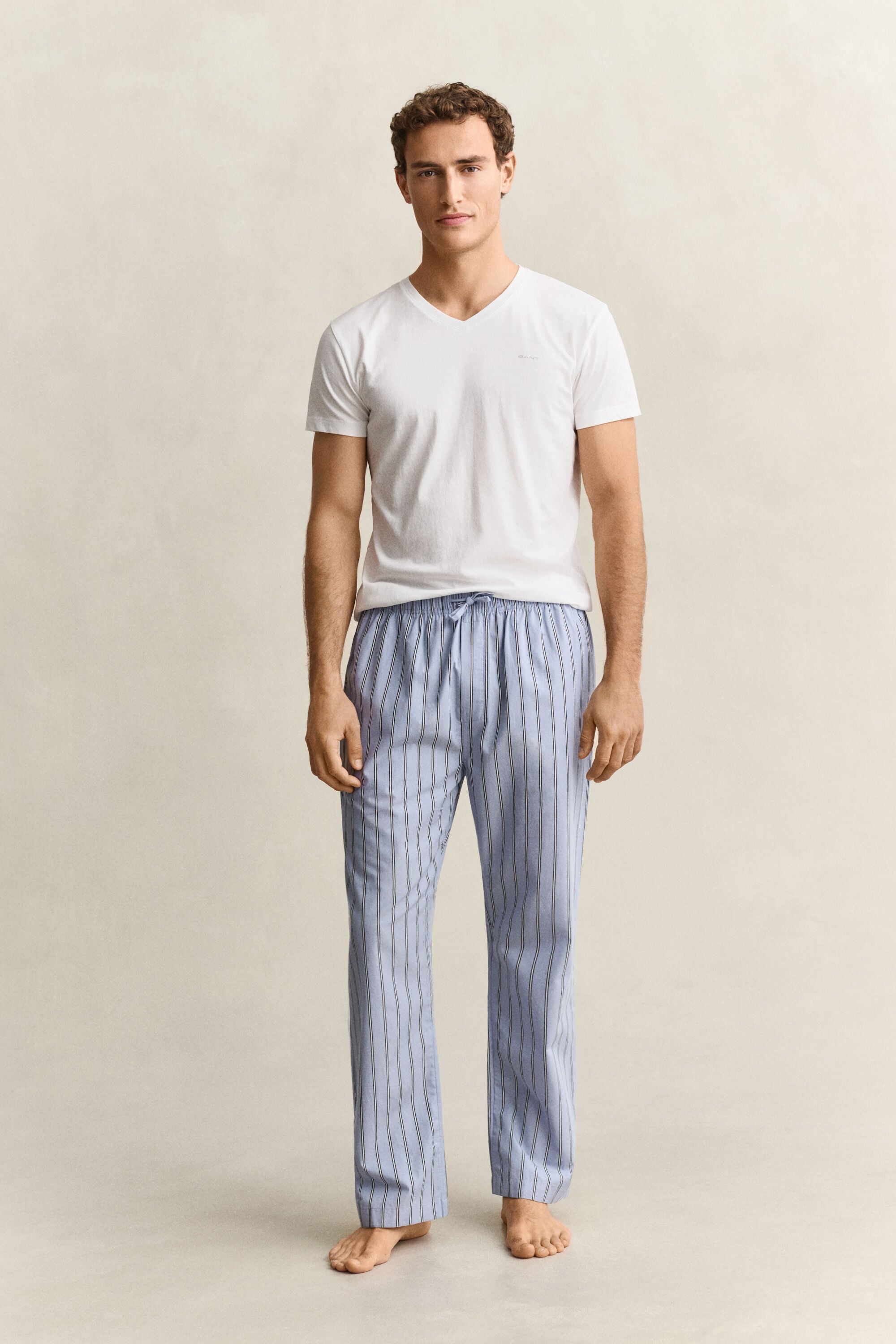 Striped Poplin Pajama Pants