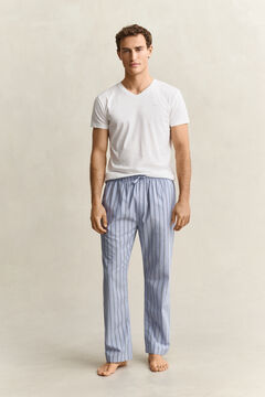 Striped Poplin Pajama Pants — LAVENDER BLUE 4