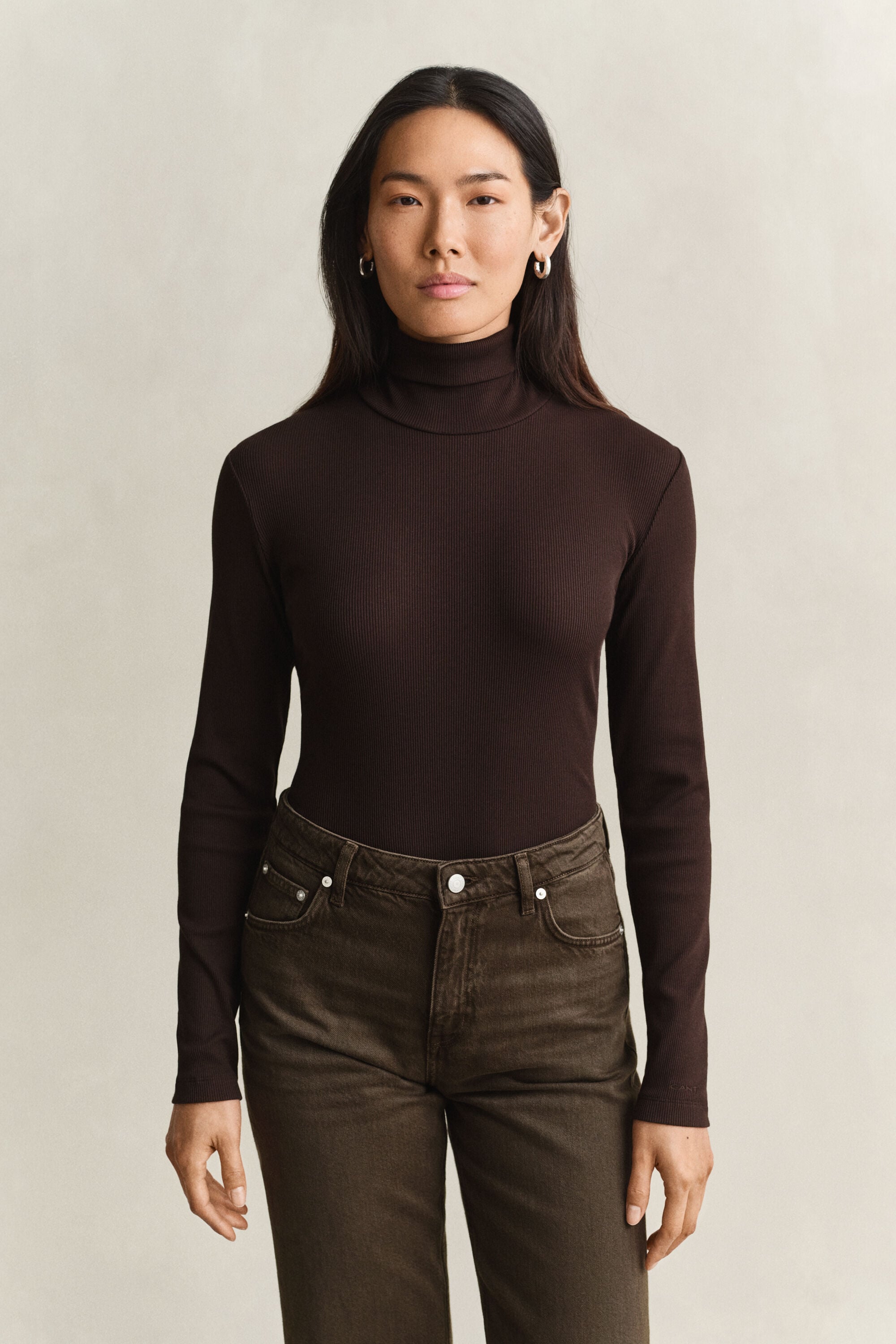 Ribbed Turtleneck Top