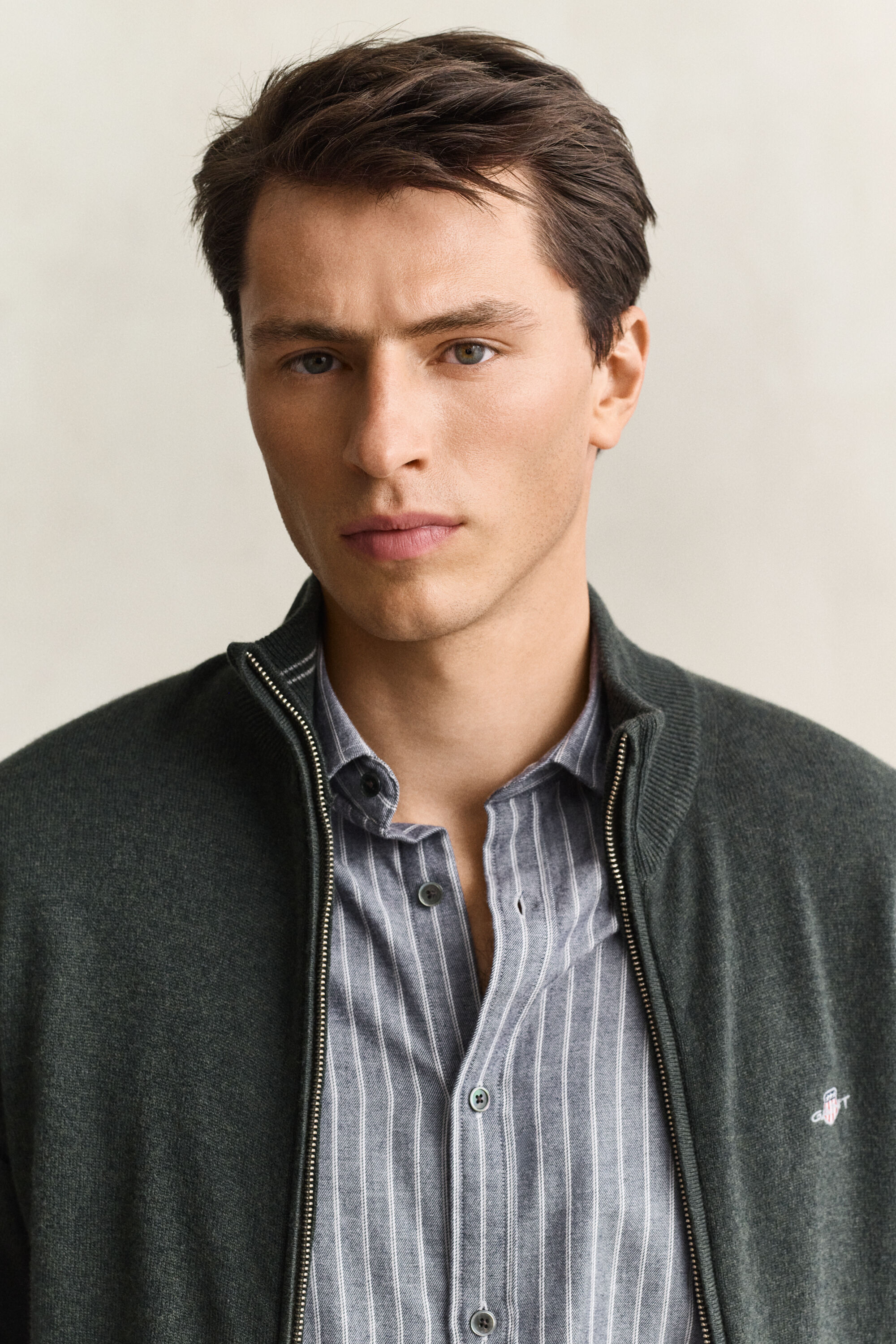 Lambswool Zip Cardigan