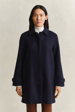 Wool Blend Car Coat — EVENING BLUE 6
