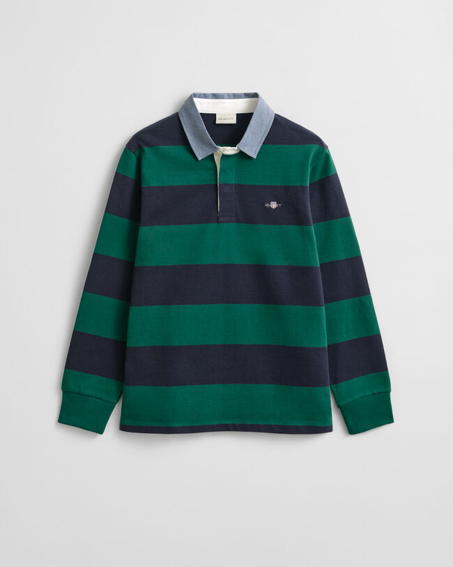 Chambray Collar Striped Heavy Rugger