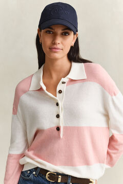 Knitted Barstriped Rugger — CREAM 3