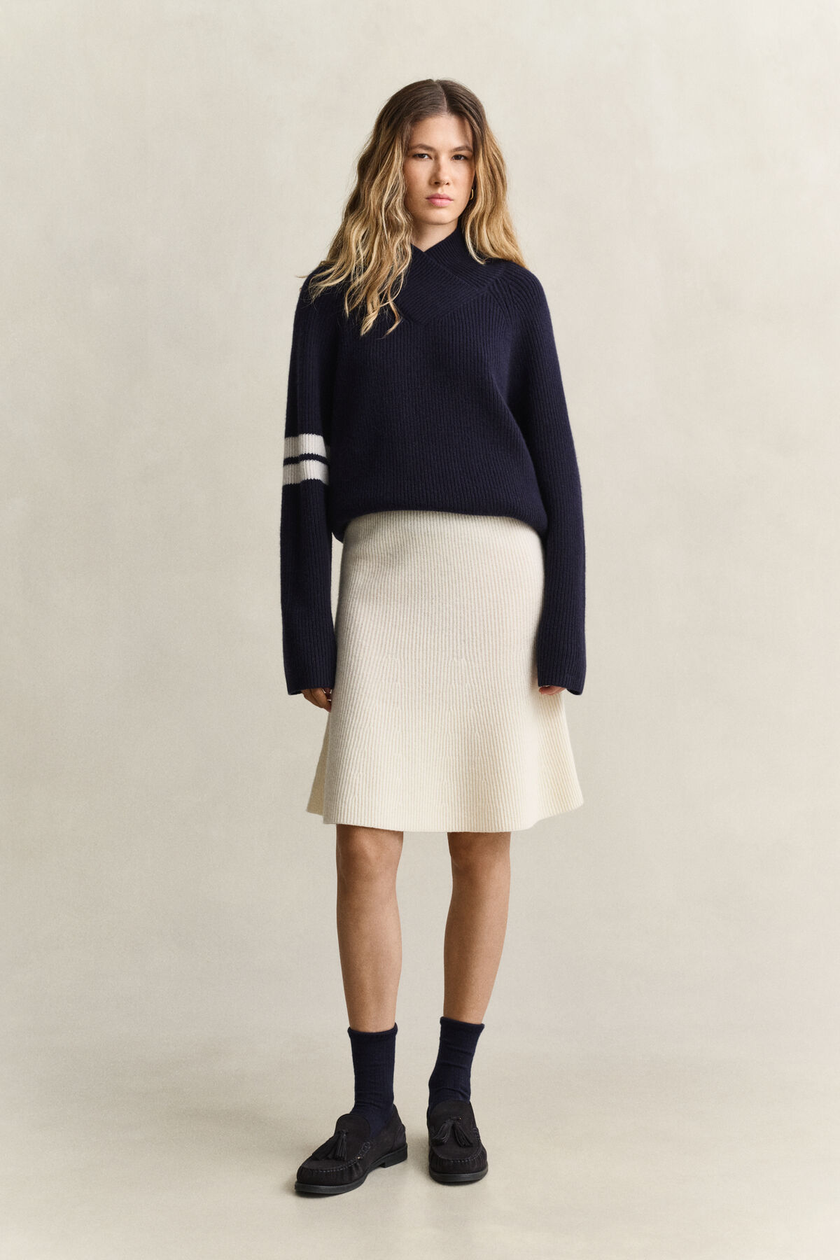 Wool Knitted Skirt — CREAM