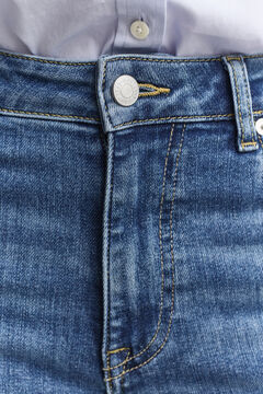 Cropped Stretch Jeans — MID BLUE BROKEN IN 3