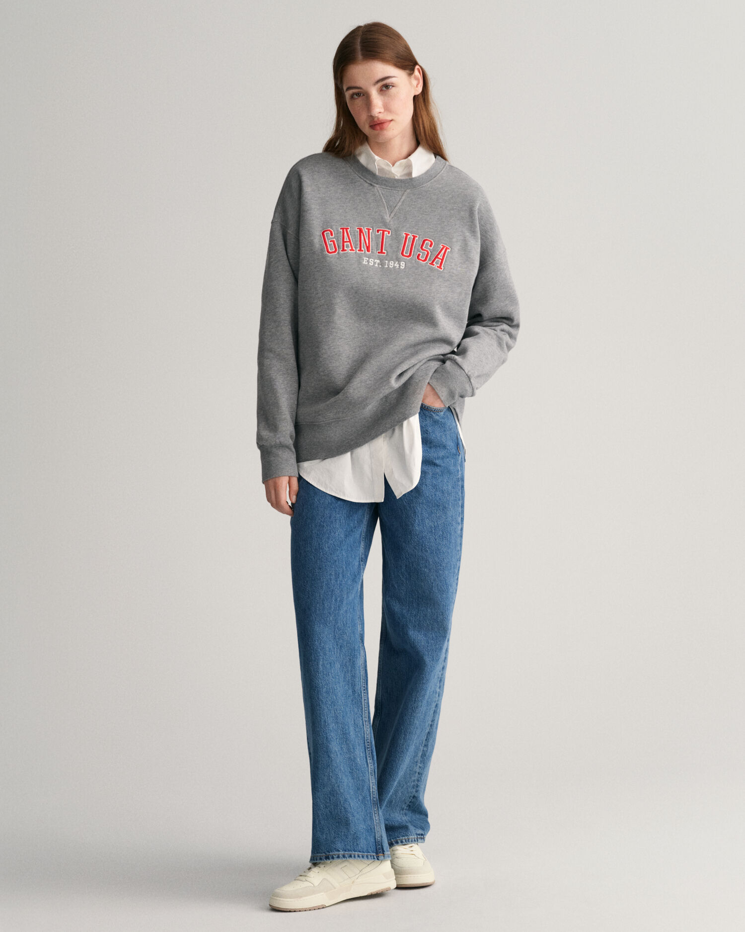 Oversized GANT USA Crew Neck Sweatshirt