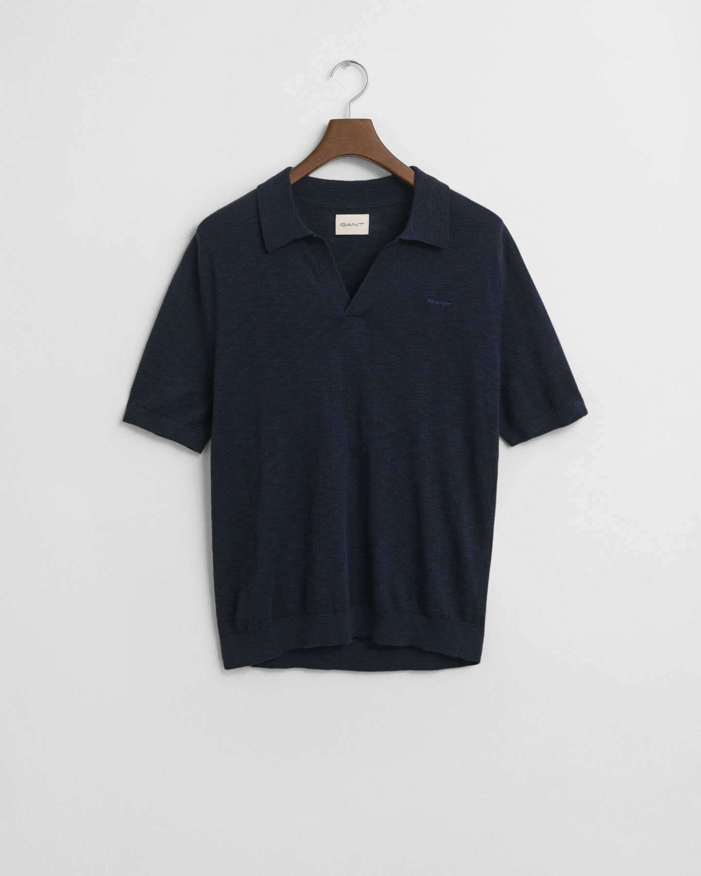 Linen Blend  Short Sleeve Polo Sweater