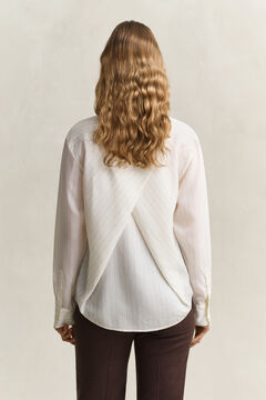 Back Fold Detail Shirt — EGGSHELL 2