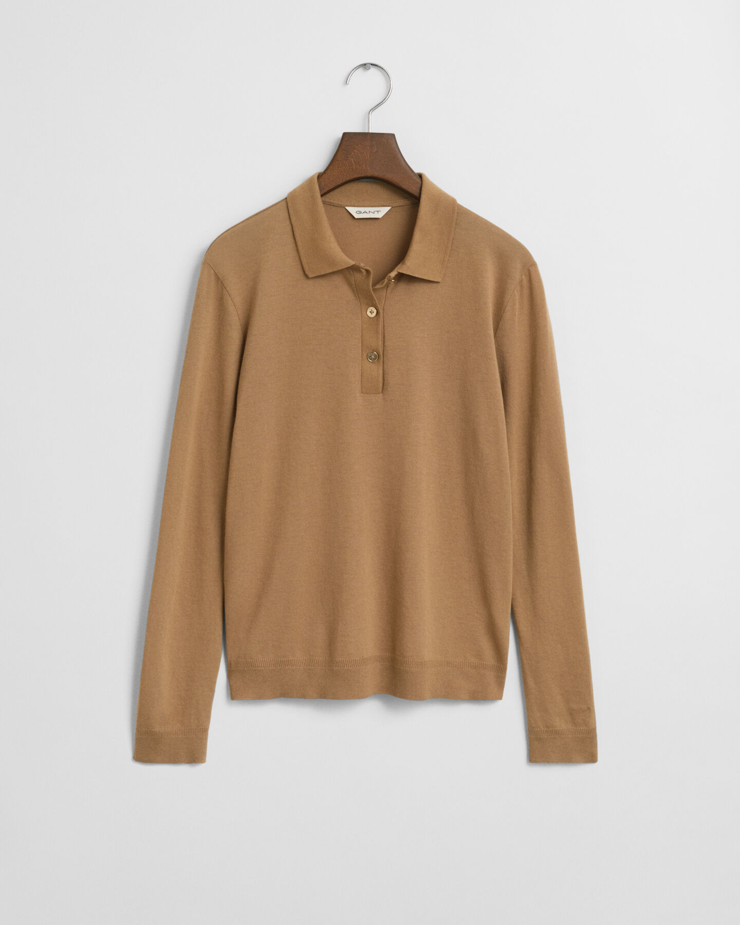 Seamless Buttoned Long Sleeve Polo Shirt