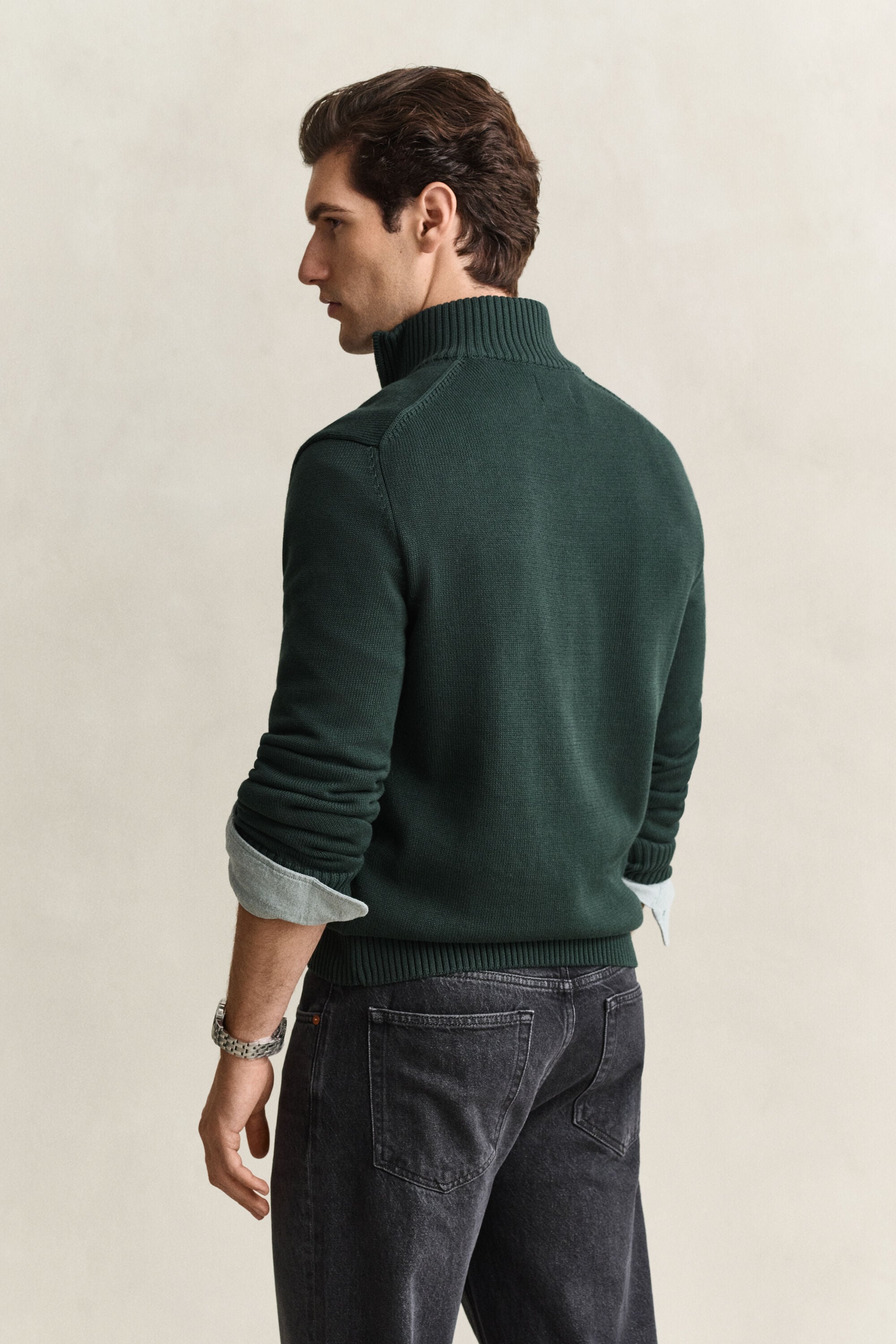 Casual Cotton Half-Zip Sweater