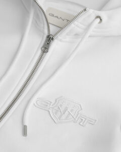 Tonal Shield Zip Hoodie — EGGSHELL 1