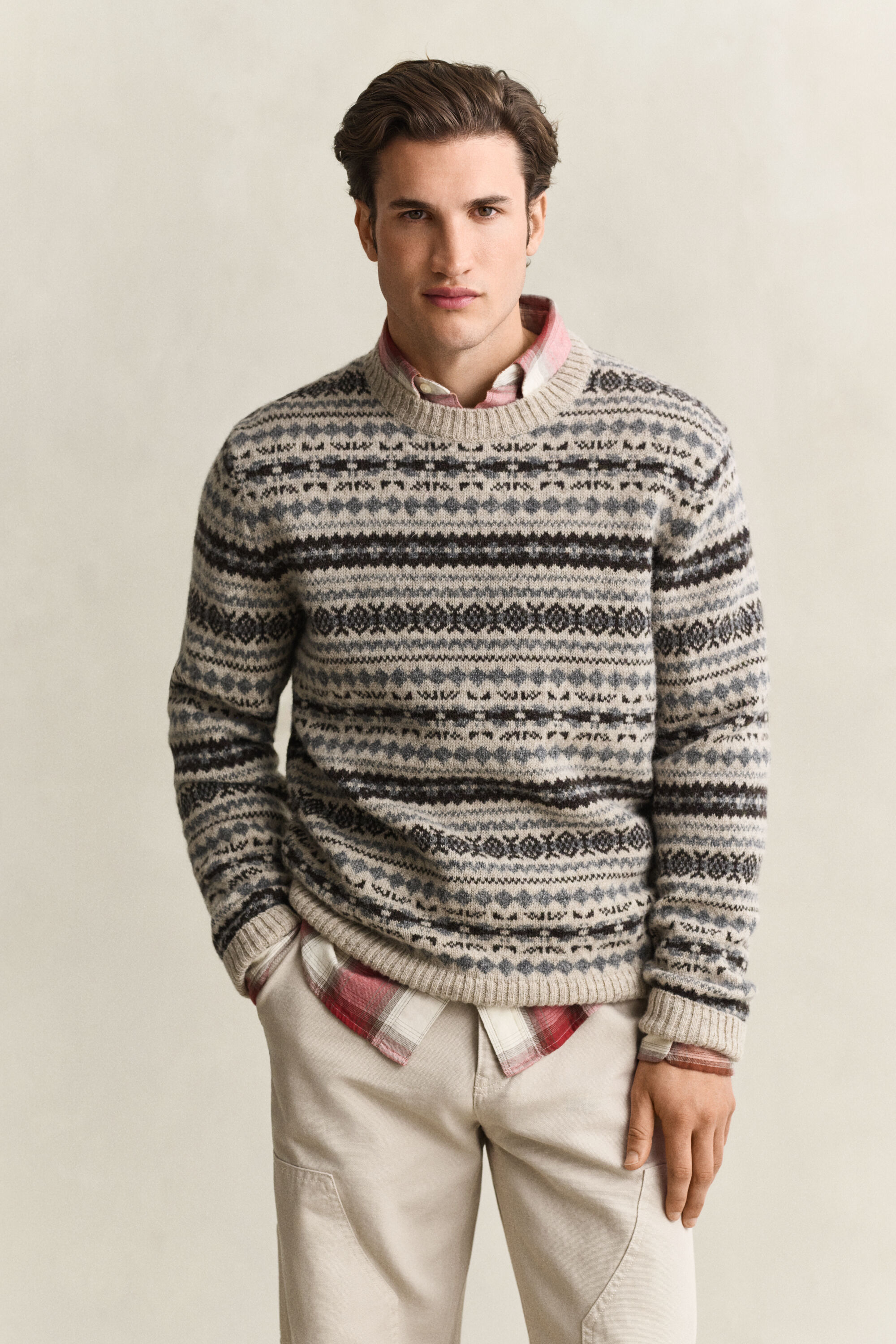 Brushed Wool Jacquard Sweater