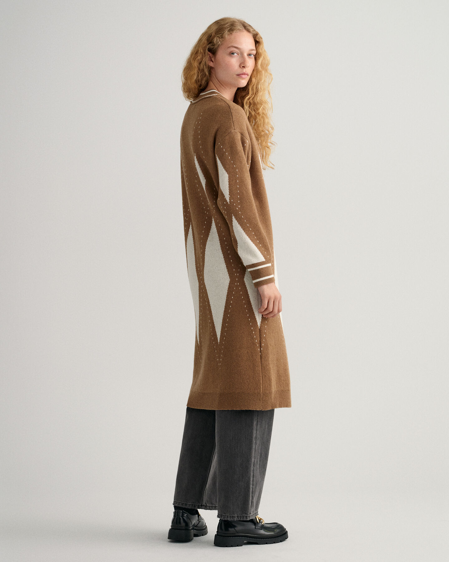 Argyle Long Cardigan