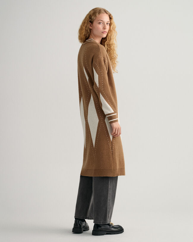Argyle Long Cardigan