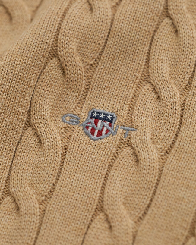 Cotton Cable Knit Turtleneck Sweater