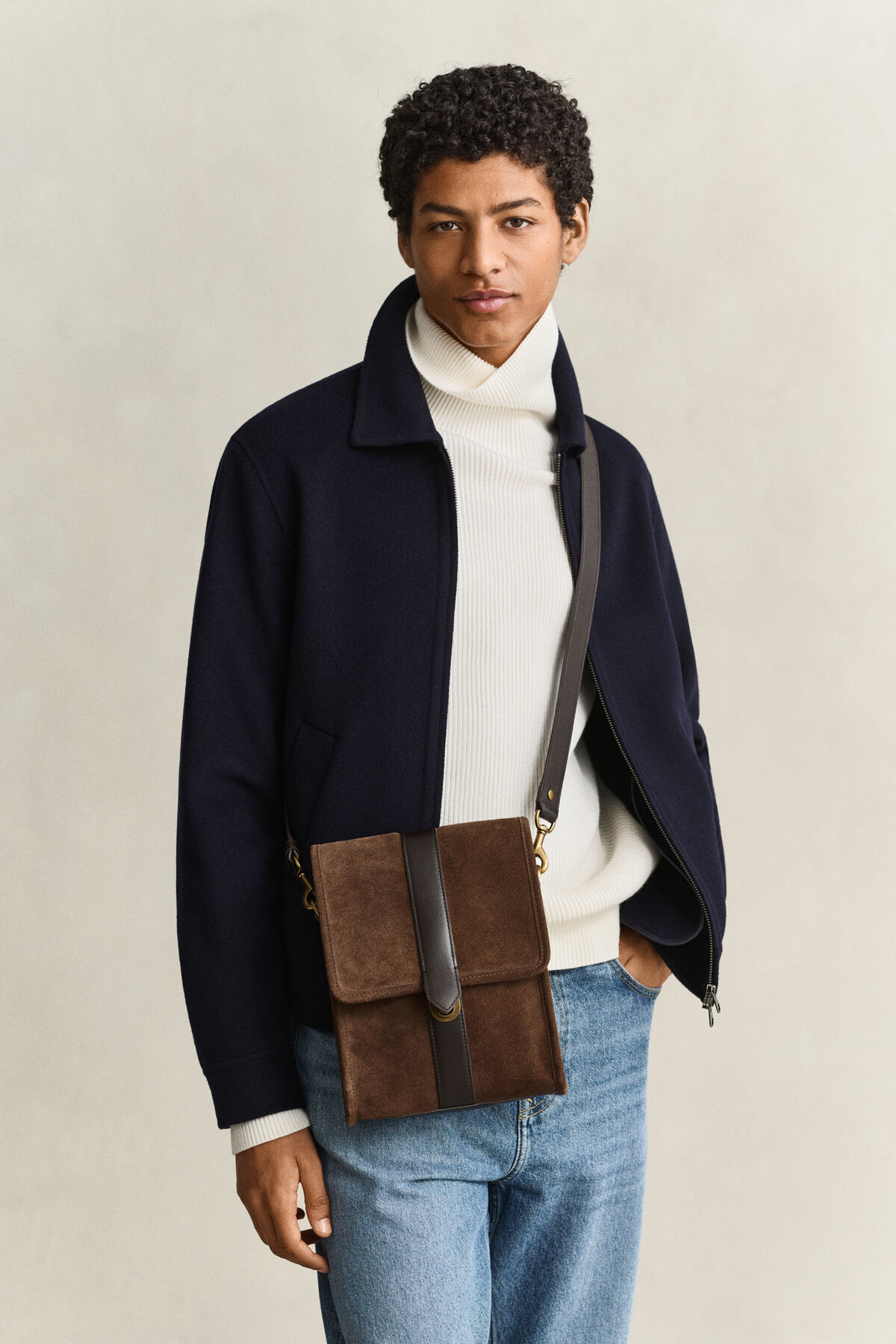 Suede Shoulder Bag — SOIL BROWN
