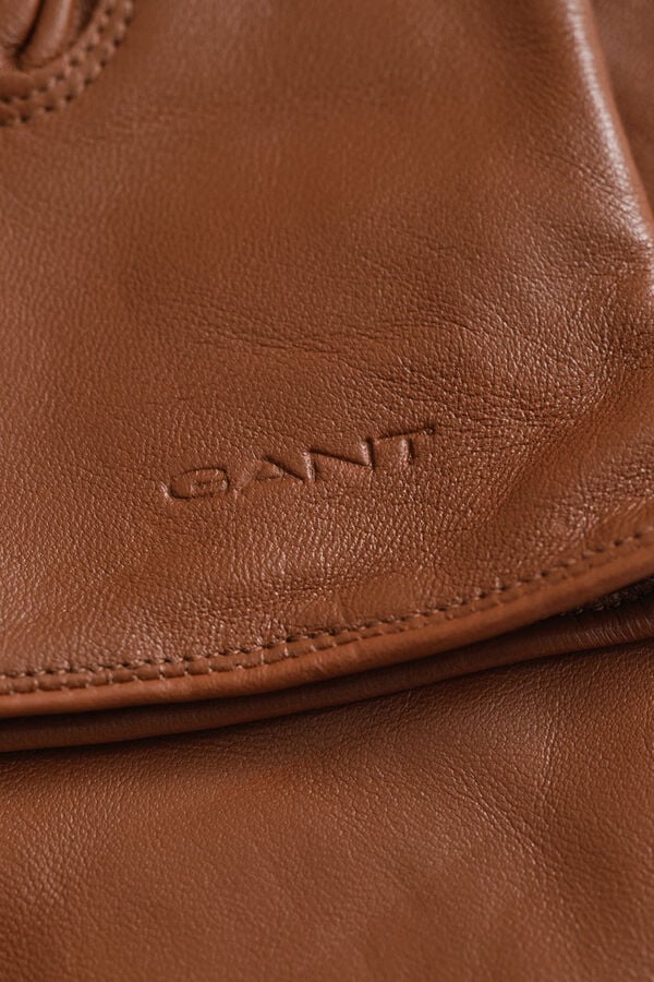 Cashmere Lined Leather Gloves — COGNAC