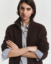Cable Knit Zip Cardigan