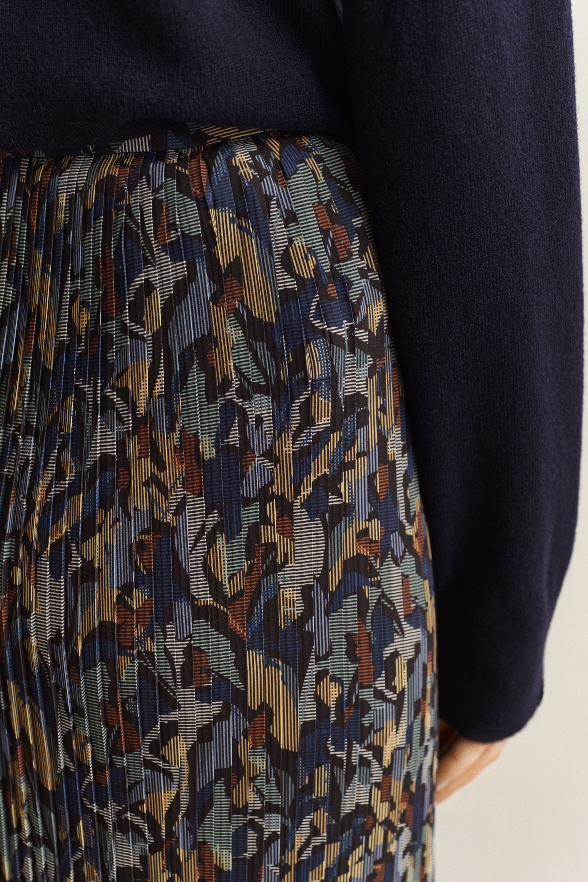 Printed Pleated Skirt