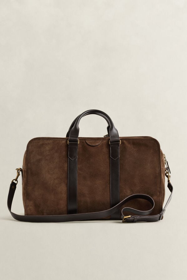 Suede Duffel Bag — SOIL BROWN