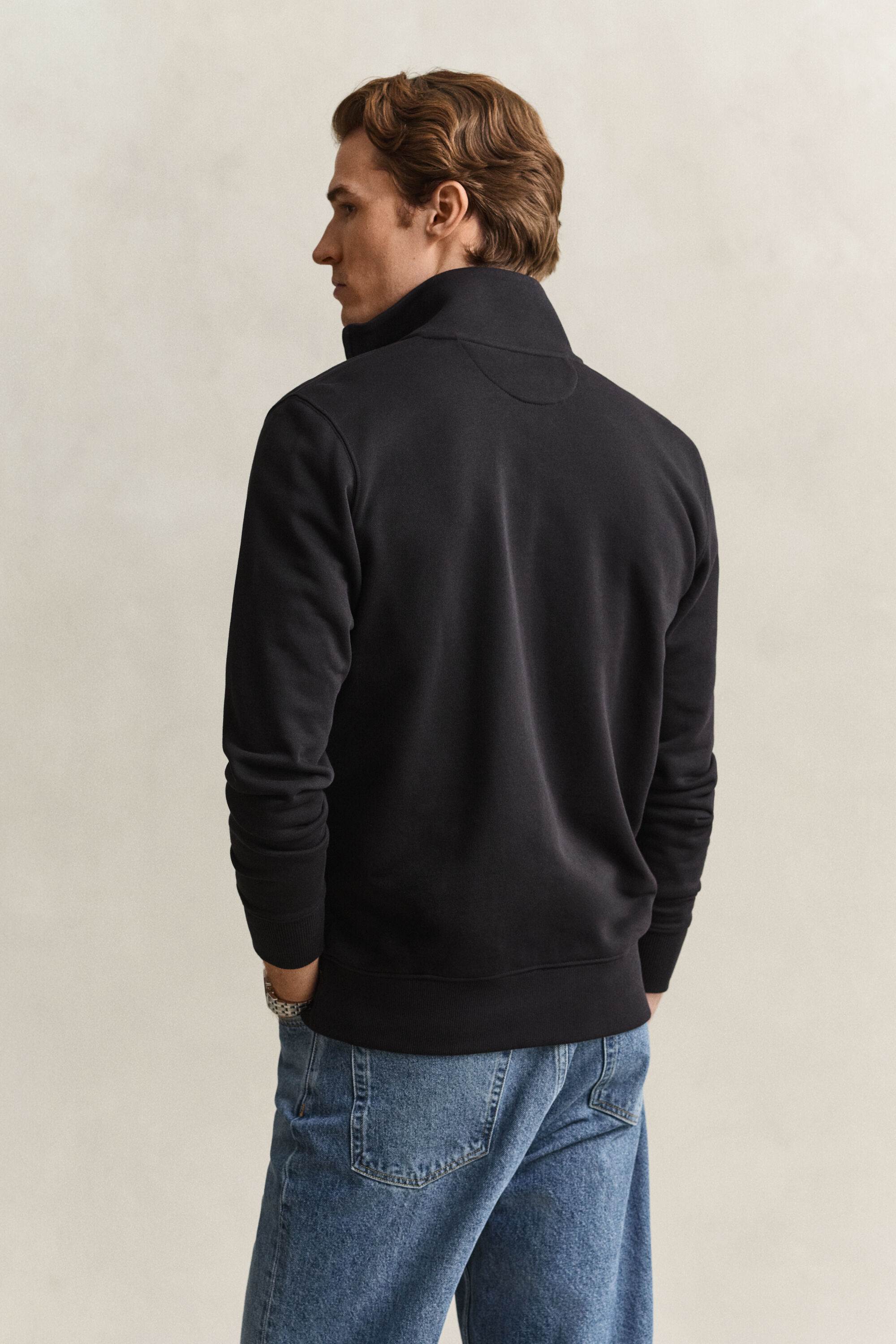 Shield Zip Sweatshirt — BLACK