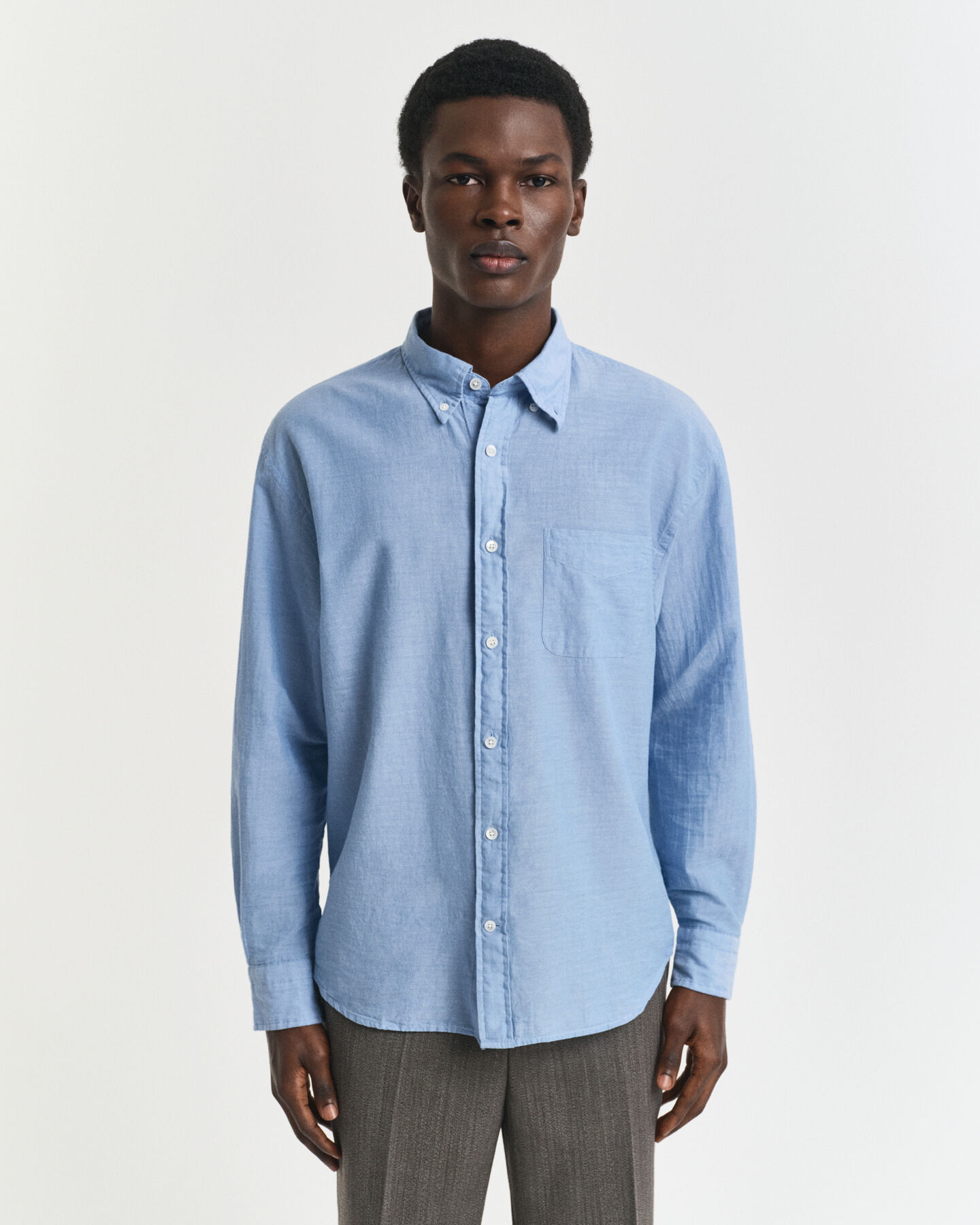 Relaxed Fit Indigo Chambray Shirt