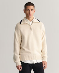 Plain Cotton Half-Zip Sweater