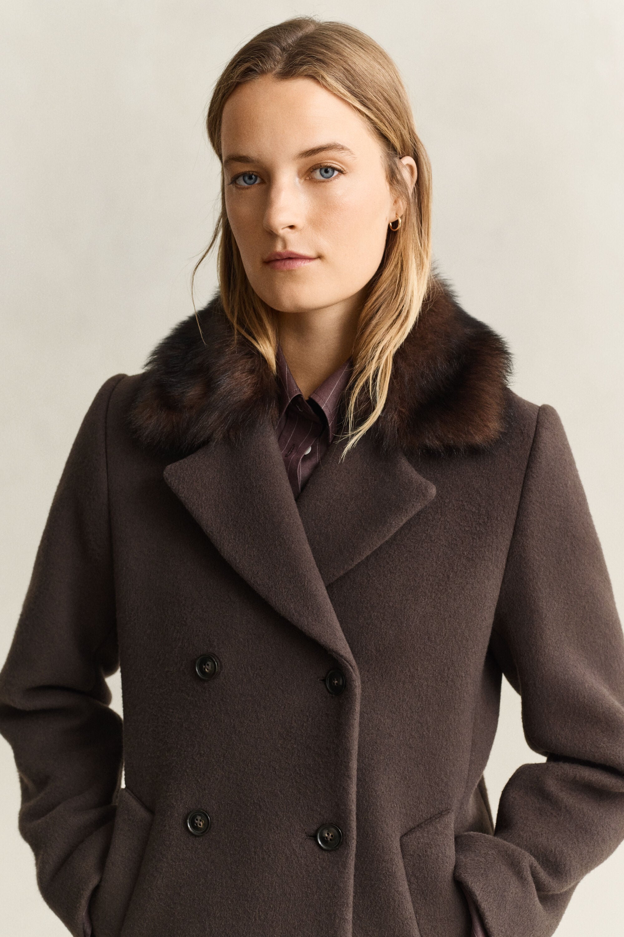 Shearling Collar Coat
