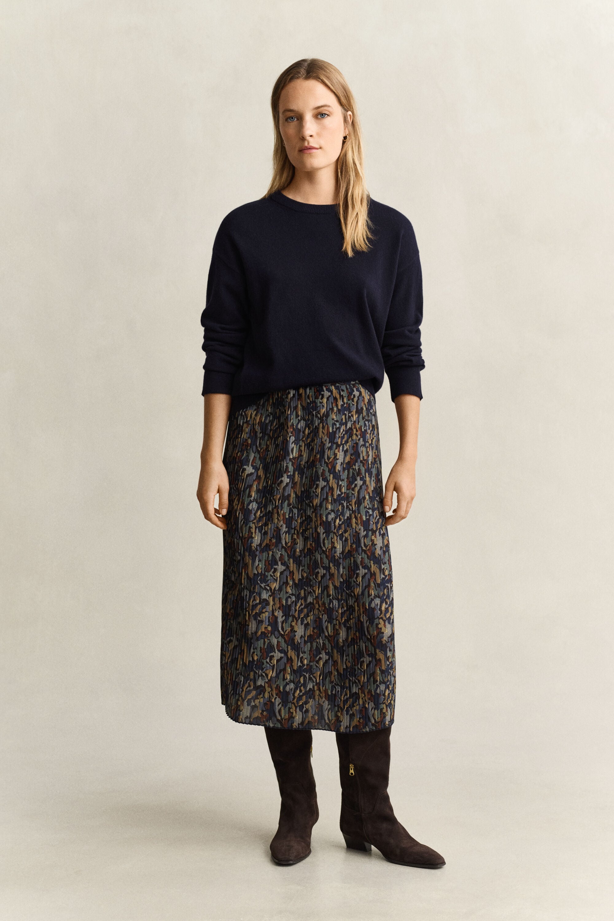 Printed Pleated Skirt