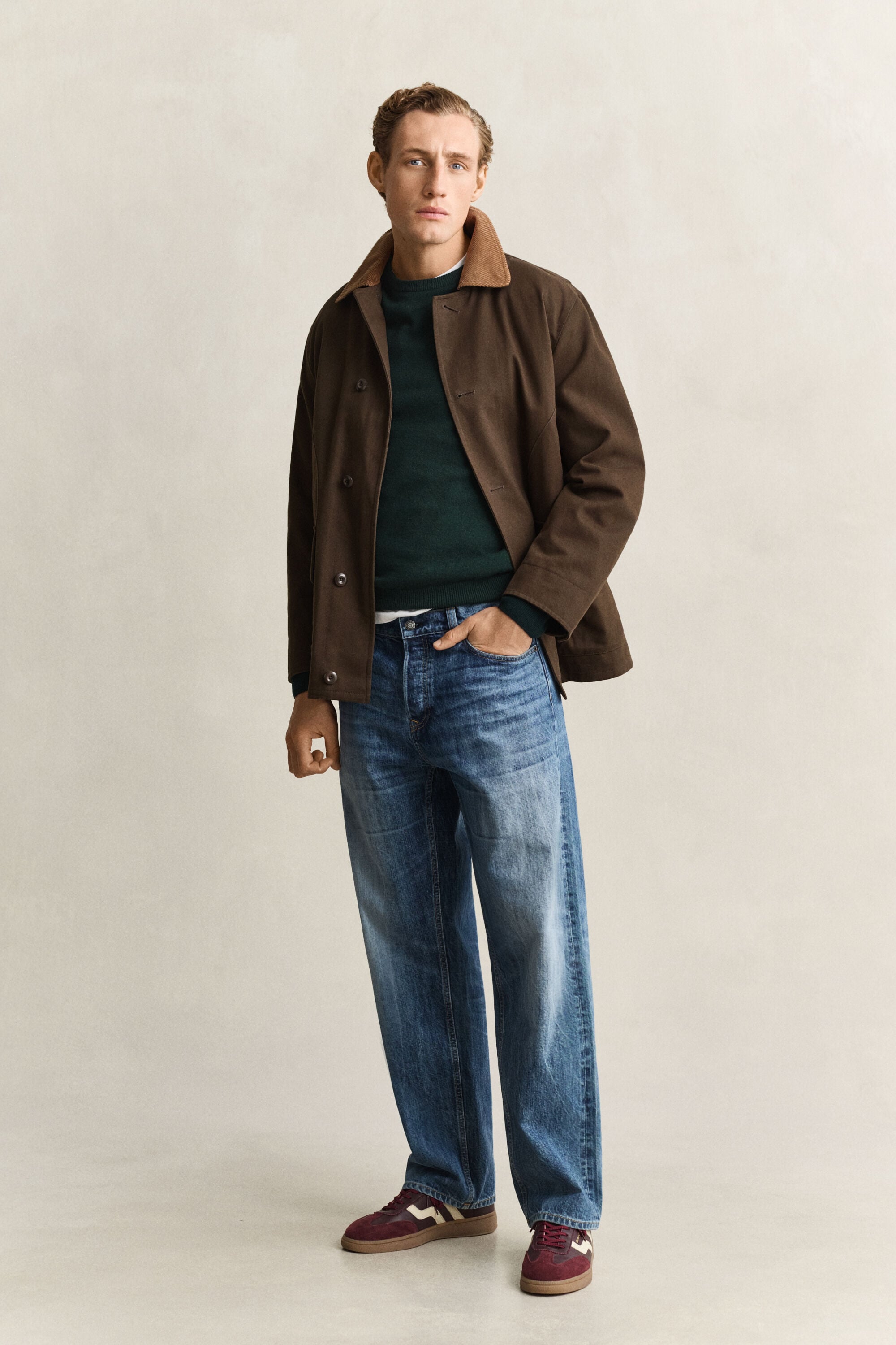 Lambswool Crew Neck Sweater — TARTAN GREEN