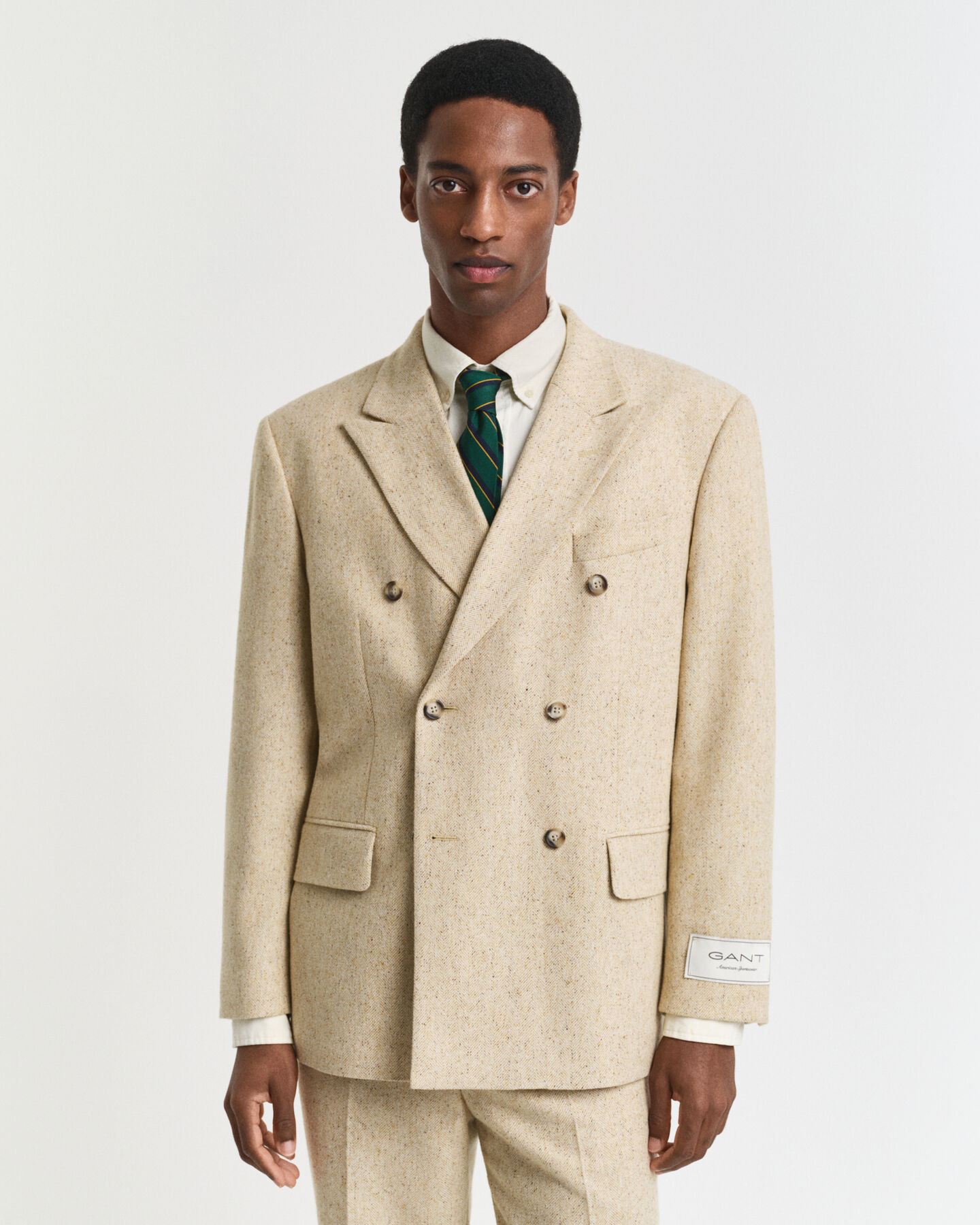 Relaxed Fit Nepps Herringbone Suit Jacket