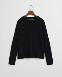 Cashmere Cable Knit Crew Neck Sweater