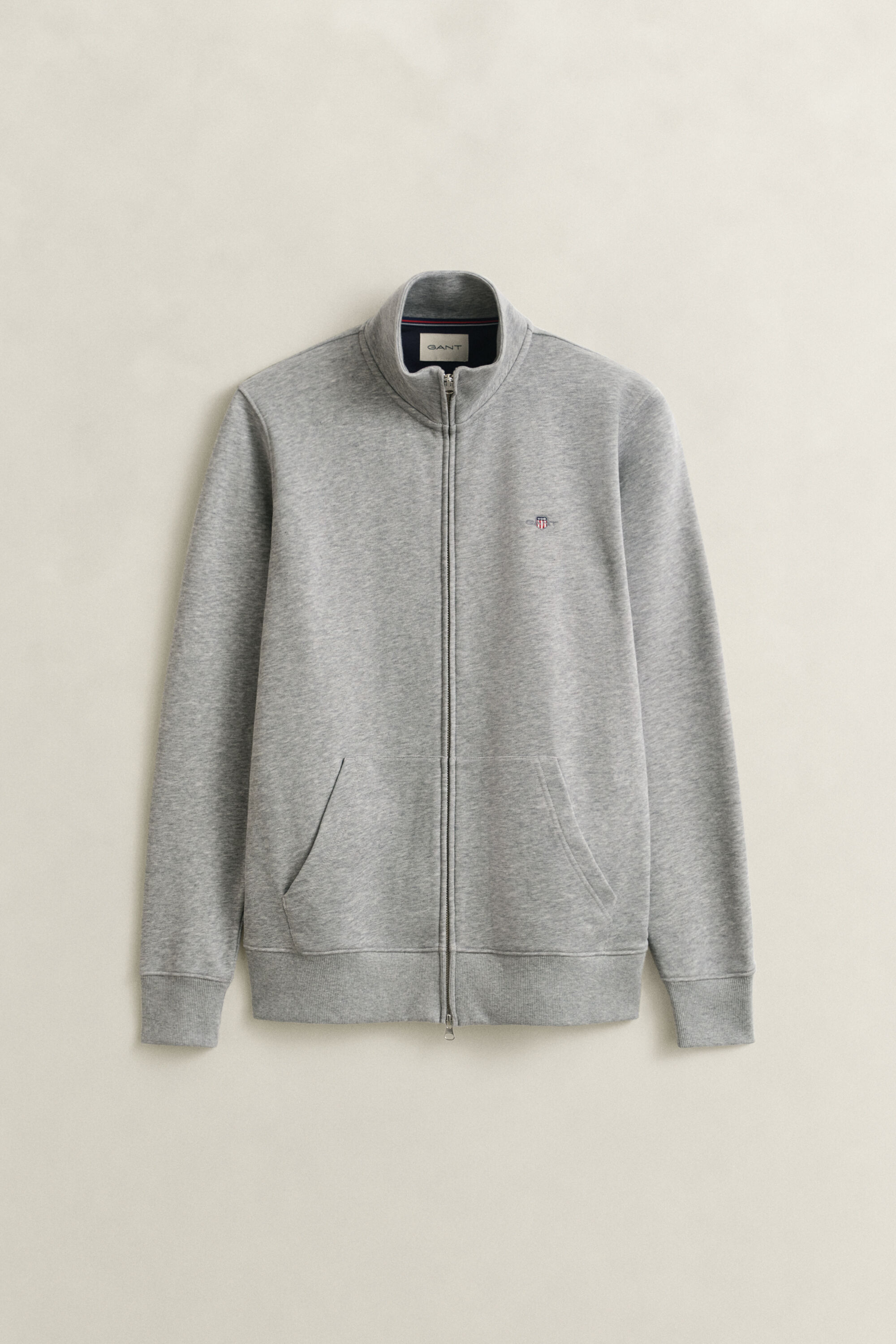 Shield Zip Sweatshirt — GREY MELANGE