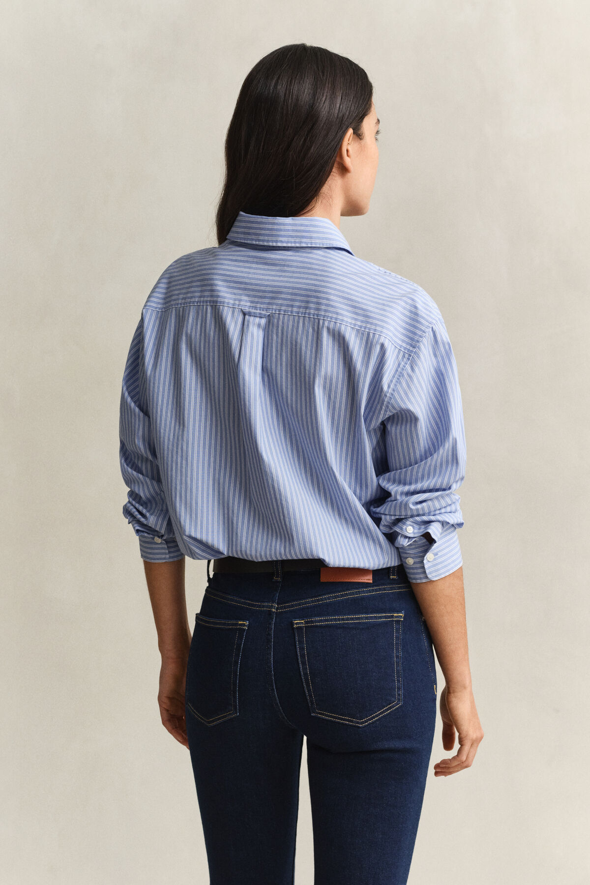 Relaxed Fit Striped Classic Poplin Shirt — MISTY LAVENDER