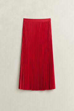Sateen Pleated Skirt — RUBY RED 2
