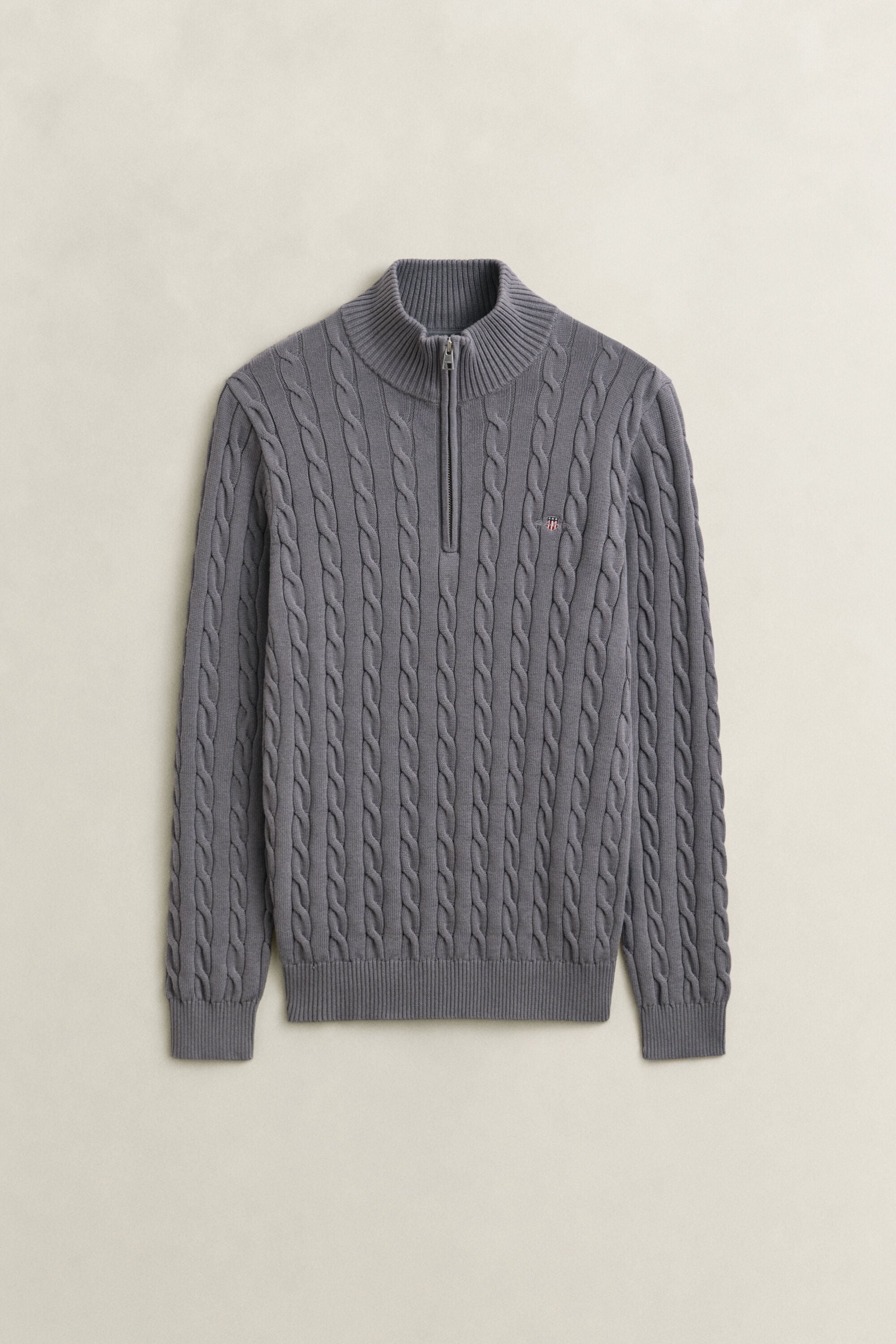 Cotton Cable Knit Half-Zip Sweater