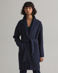 Fluid Linen Blend Belted Coat