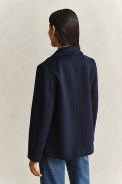 Wool Blend Peacoat — EVENING BLUE 2