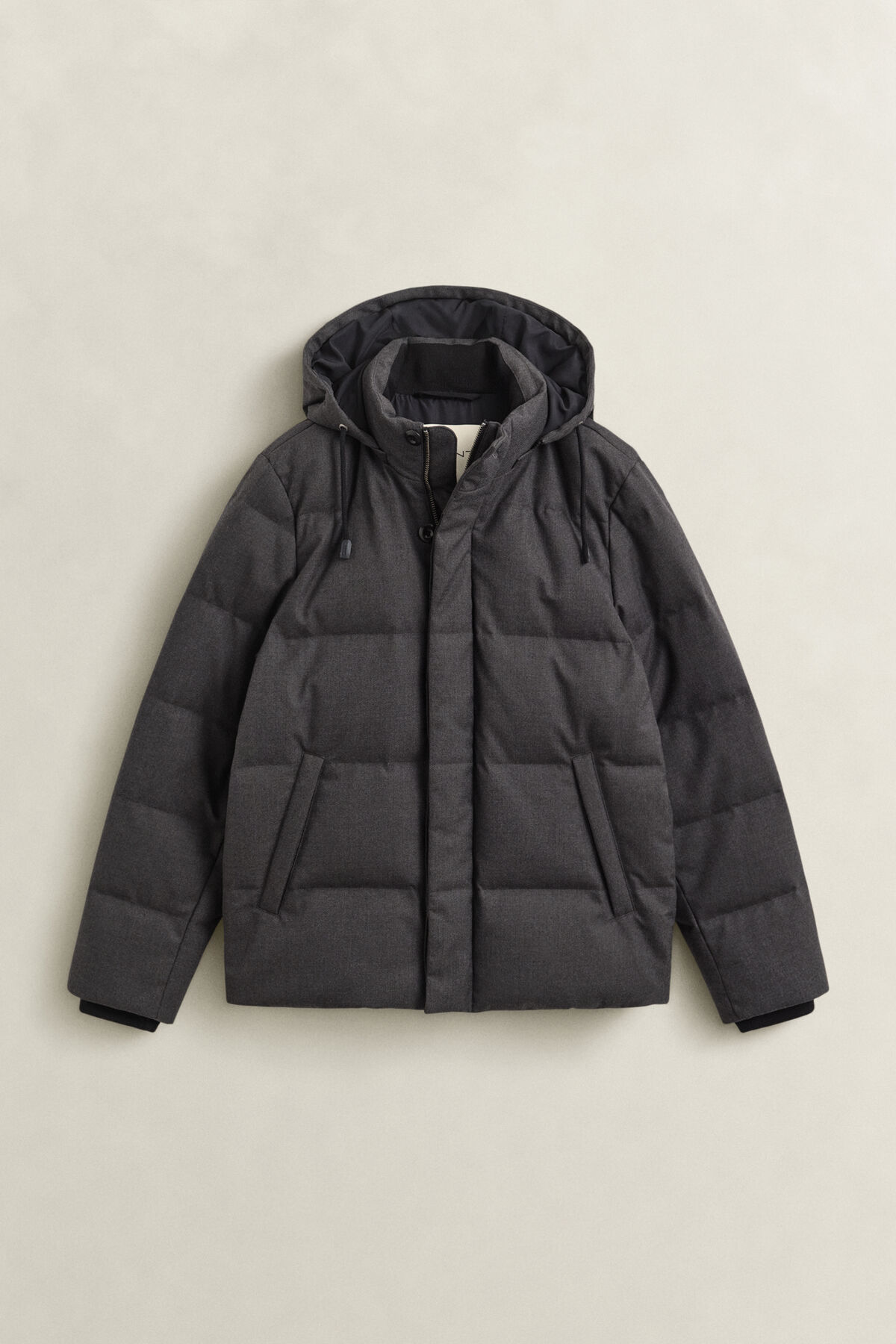 Flannel Down Jacket — BLACK GREY