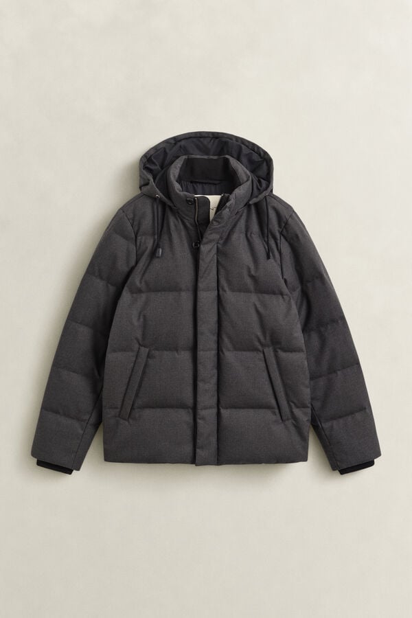 Flannel Down Jacket — BLACK GREY