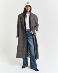 Herringbone Wool Blend Overcoat