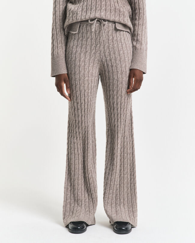 Cable Knit Wool Pants